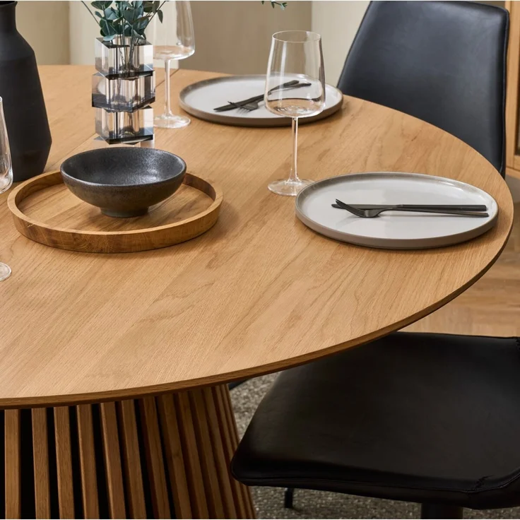 Esstisch Gobens Ausziehbar Ø120-220 cm Eiche Natur - Flexibler Holztisch – Bild 2