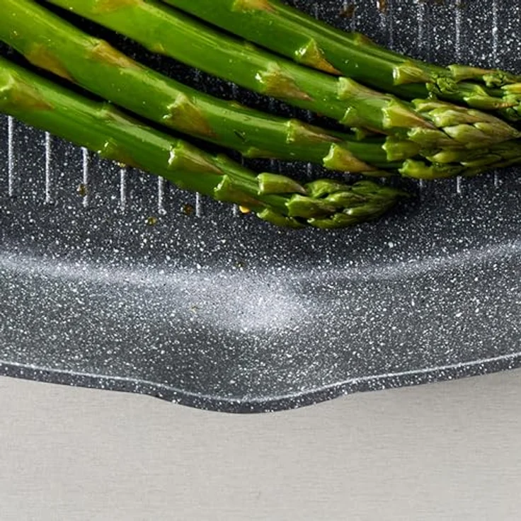 Russell Hobbs RH02813EU7 Metalllic Marble Grillpfanne - Antihaftpfanne, 28cm Universal Bratpfanne, Grillen, Anbraten, Induktionskochfeld geeignet, Kochen mit wenig bis kein Öl für gesunde Mahlzeiten – Bild 7