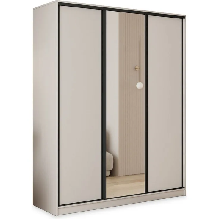 Masseno Schwebetürenschrank TARI Kleiderschrank mit Spiegel und Schubladen Schlafzimmerschrank