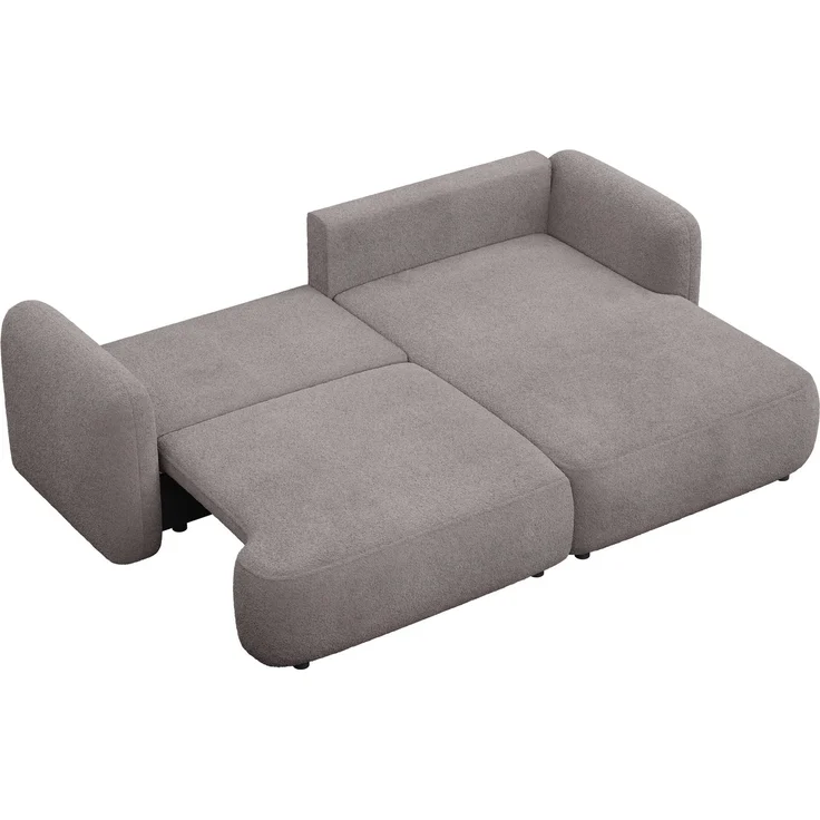 Selsey Tvoya Ecksofa mit Schlaffunktion, Ottomane rechts, Bouclé Graubraun – Bild 9