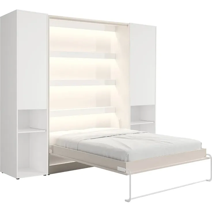 Vente-unique - RAPILI Bett Holz, Platte BeigeWeiß - B 50 cm239,2 cm x H 225,2 cm x L 259 cm – Bild 3