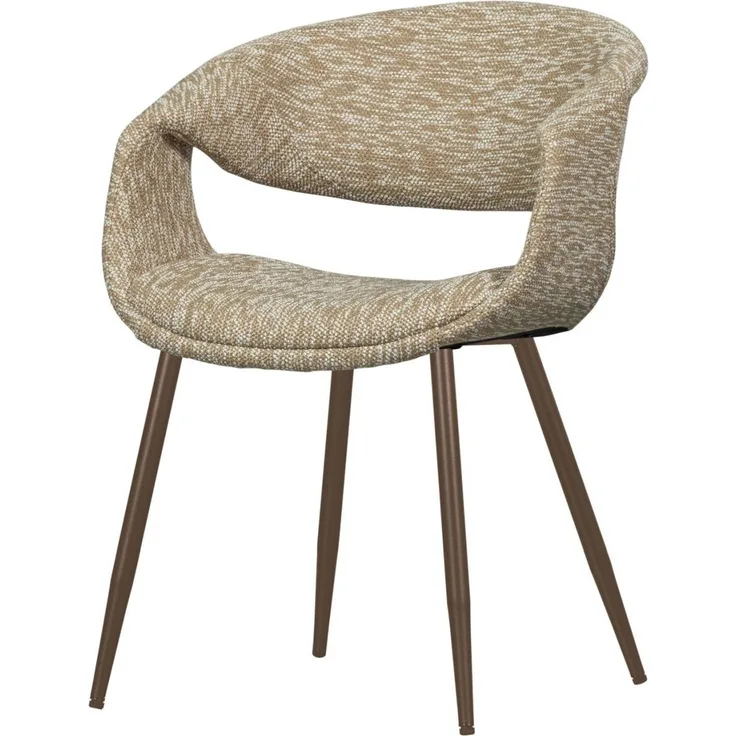 Esszimmerstuhl Yossi aus Webstoff, modernes Design, sand / kupfer, weich gepolstert
