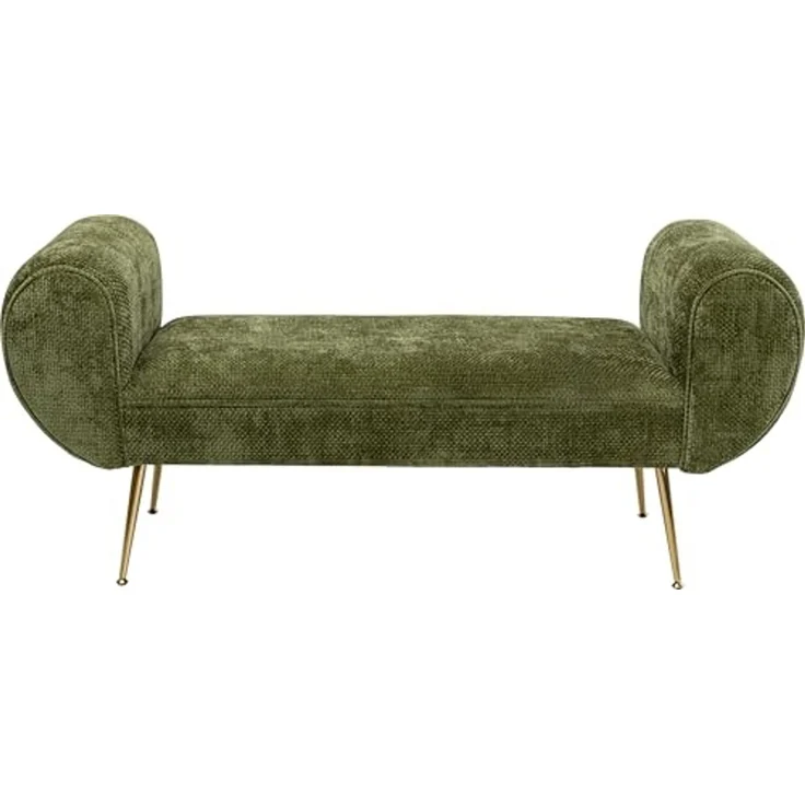 Kare Design Bank Trono, Grün, Sitzhöhe 41 cm, Retro Stil, 1-2 Personen, mit Armlehnen, Sitzbank, Polsterbank – Bild 1
