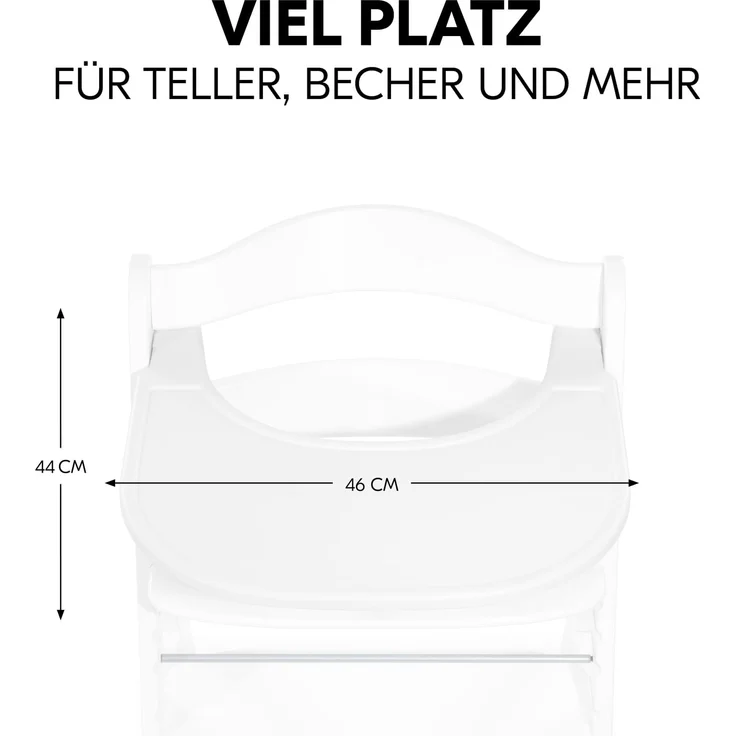 Hauck Einklick Essbrett für Hochstuhl Alpha + & Beta +, Super Schnelle Befestigung ohne Werkzeug, erhöhter Rand, Weiß – Bild 5