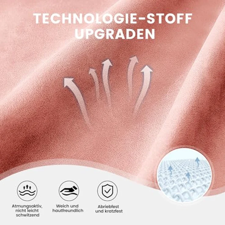 GTPLAYER Gaming-Stuhl Ergonomischer Gaming Sessel Schreibtischstuhl mit Stoffoberfläche (Pacekung), Federsitzkissen mit Fußstütze – Bild 7