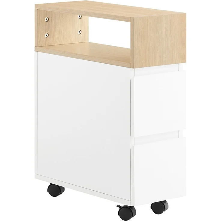 SoBuy FBT155-WN Nachttisch, Spanplatte, Melamin, Weiß, 50 x 61 x 20 cm – Bild 1