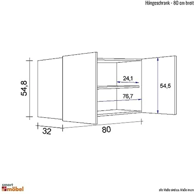 Flex-Well Hängeschrank Hängeschrank Küche - 80 cm breit - Sonoma Eiche – Salerno – Bild 4