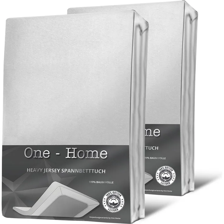 One Home Spannbettlaken Heavy, Jersey, Gummizug: rundum, (2 Stück), Double Pack, erhöhtes Flächengewicht
