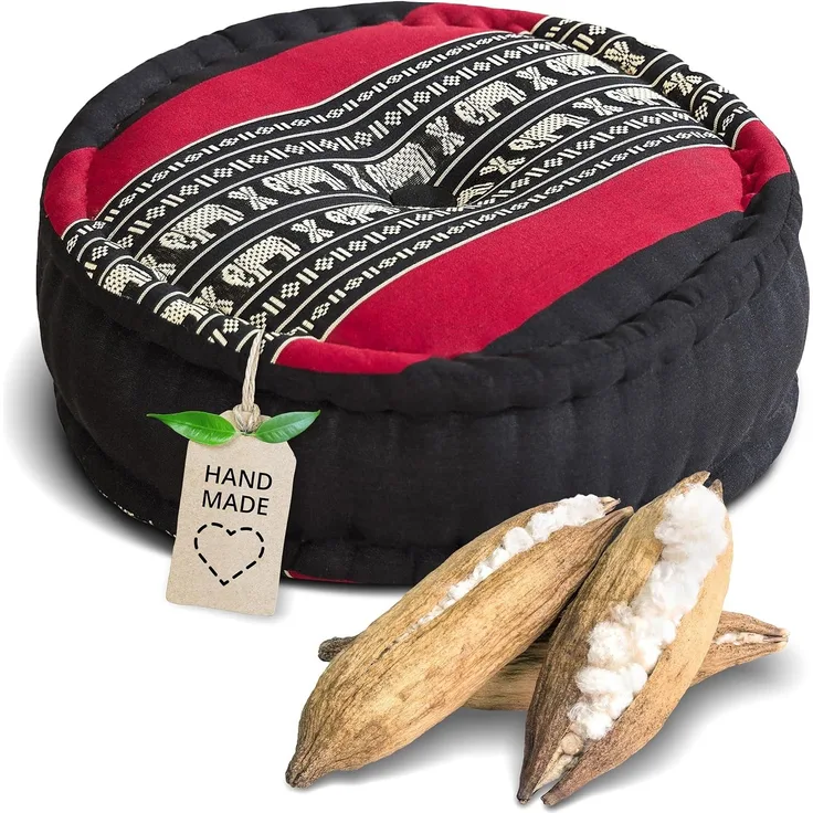 livasia Sitzkissen Zafukissen groß (Classic) vegan und handgefertigt, 38x14cm, Kapok