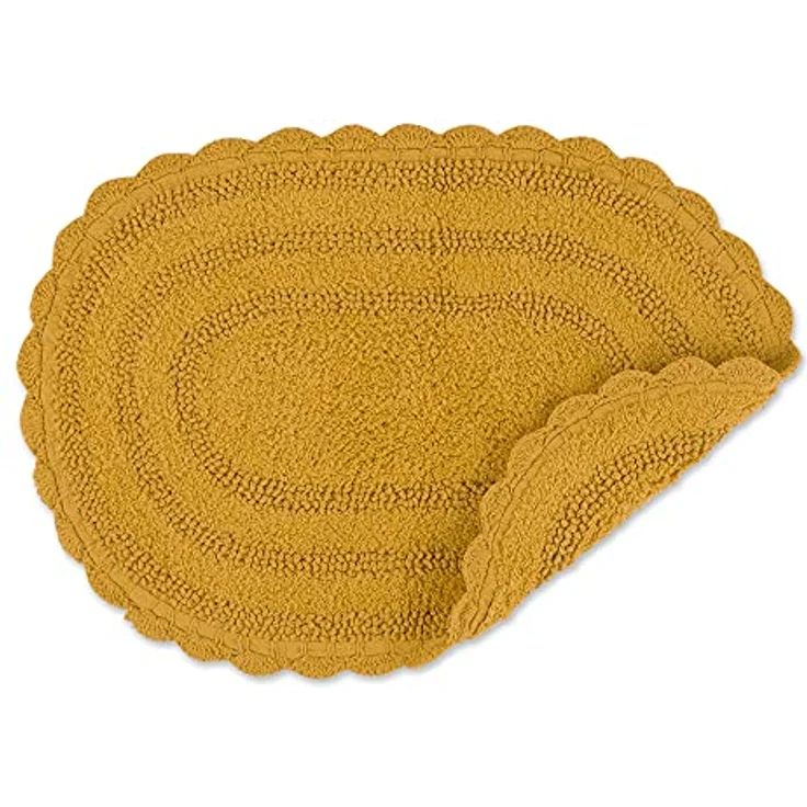 DII Crochet Collection Wende-Badematte, klein, oval, 43 x 61 cm, Honiggold. – Bild 4