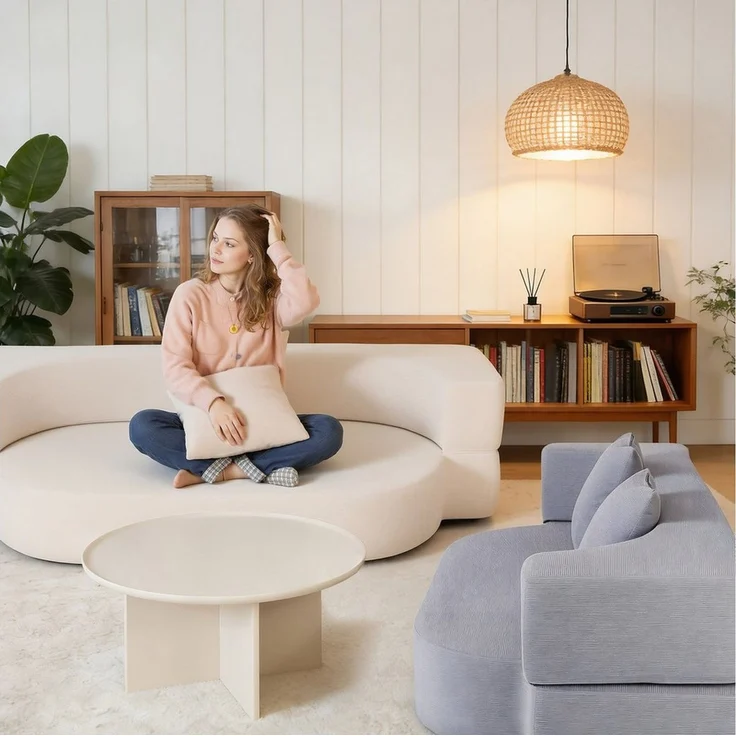 oyajia Schlafsofa Klappbares Knochenloses Schlafsofa mit 2 Kissen, 1 Teile, Bodensofa Bed mit Pillow Back Support Armrest - Schlafsofa Klappbar – Bild 3