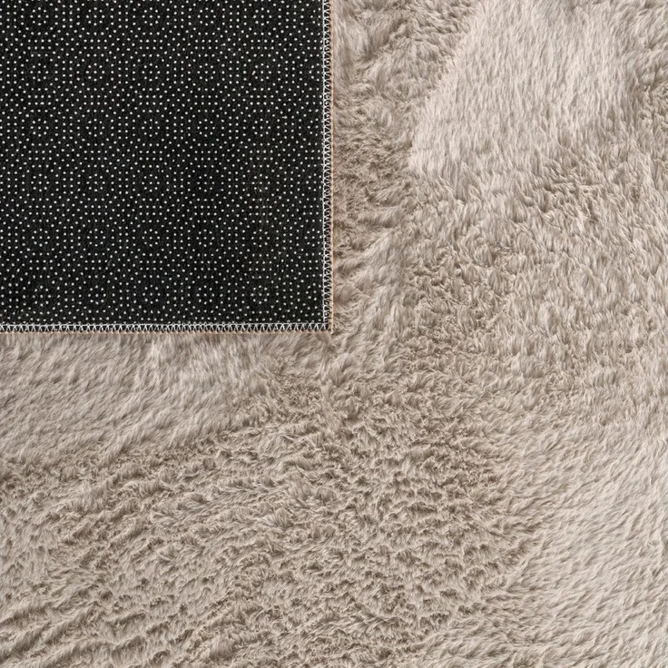 TT Home Teppich, Rund, Höhe: 14 mm, Wohnzimmer Hochflor Teppich Kunstfell Modern Unifarben Flauschig Weich – Bild 3