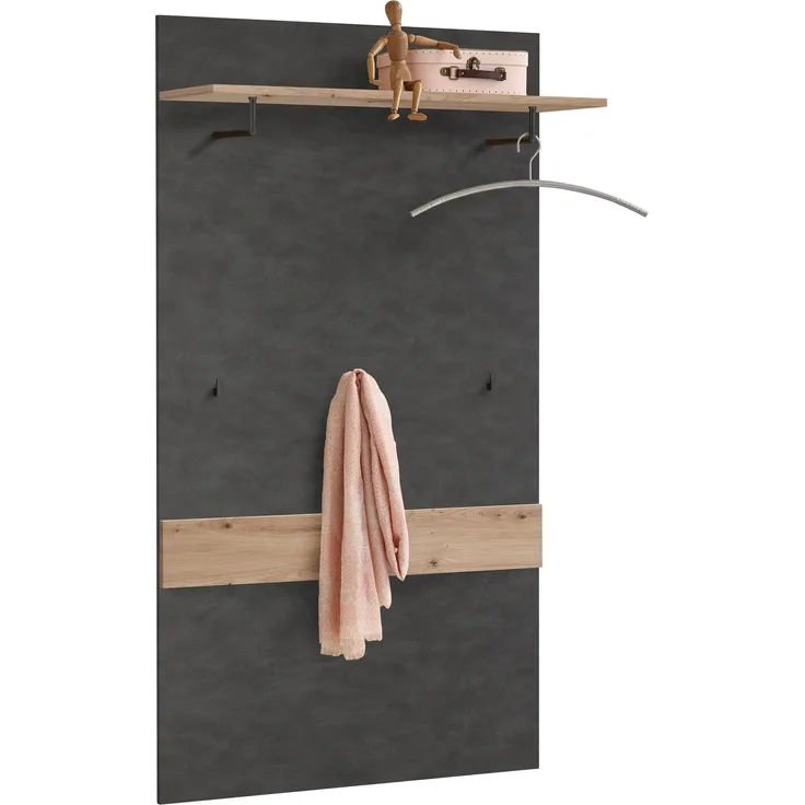 FMD Möbel - BRISTOL 200 - Garderobenpaneel - melaminharzbeschichtete Spanplatte - Matera / Artisan Oak - 80 x 144,5 x 27cm