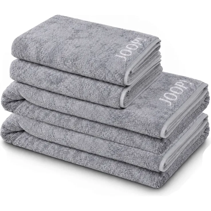 JOOP! Handtuch Duschtuch Set 4-teilig 1600-76 Classic silber weiß