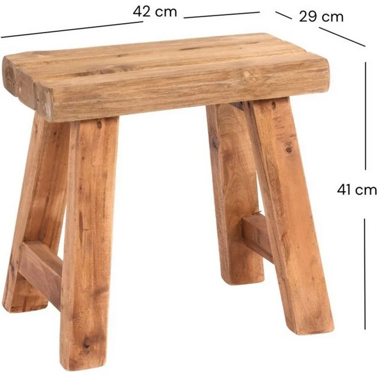DESIGN DELIGHTS Hocker SITZHOCKER "RUSTIC", 41x42x24cm (HxBxT), Holz massiv, Holzhocker, F