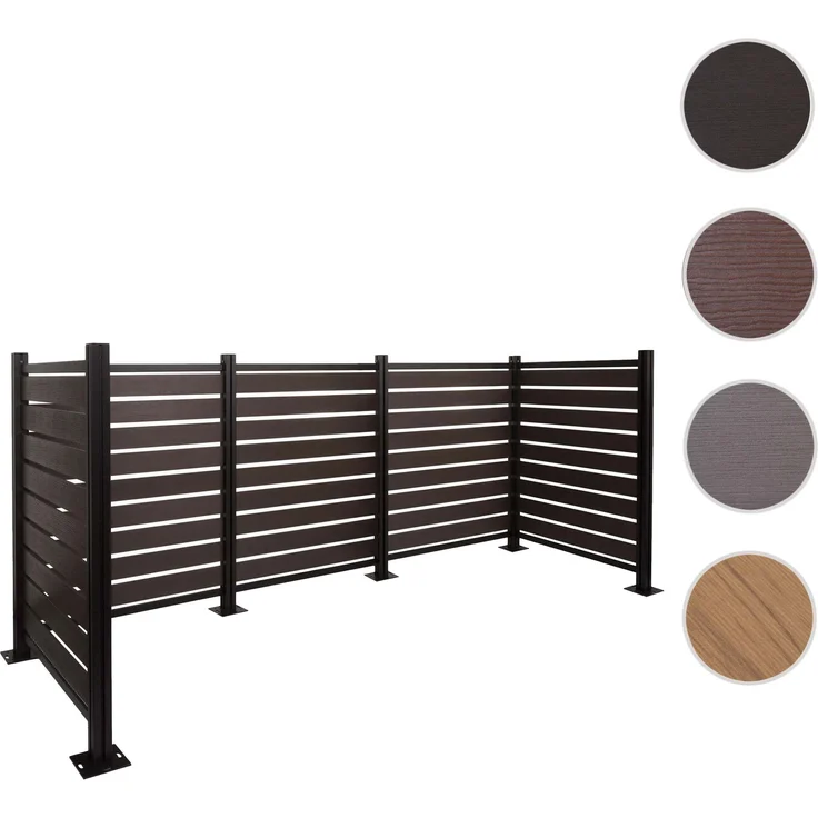 Alu Mülltonnen-Zaun HWC-K57, Mülltonnenverkleidung, Holzoptik erweiterbar 130x300x110cm ~ anthrazit – Bild 10