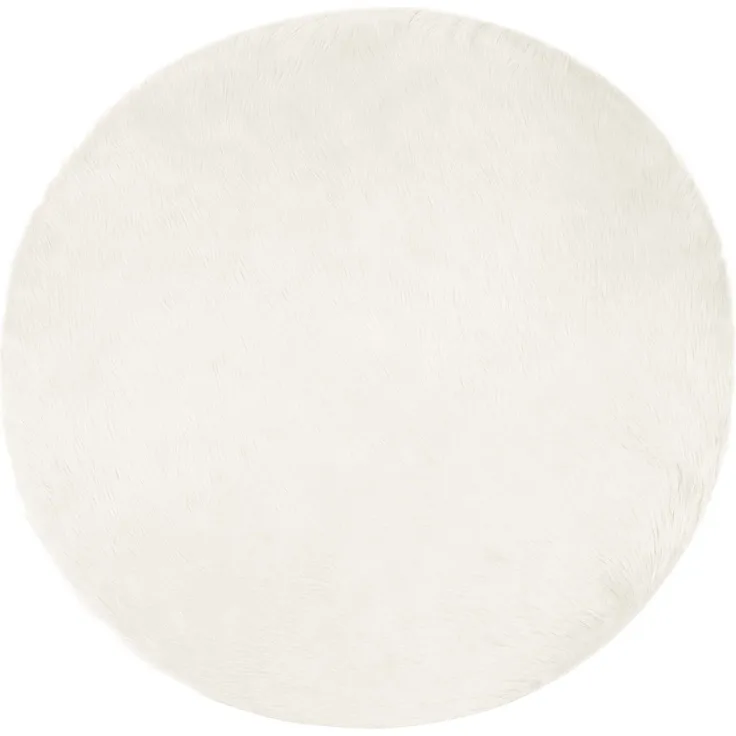 vidaXL Kunstschaffell Teppich Tafalla Weiß Ø 100 cm Polyester 42021470