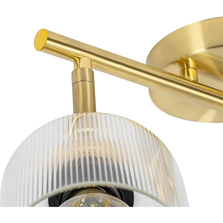 Qazqa LED Aufbaustrahler Laura, ohne Leuchtmittel, E27, Gold, Art Deco, Glas, 2-flammig – Bild 7