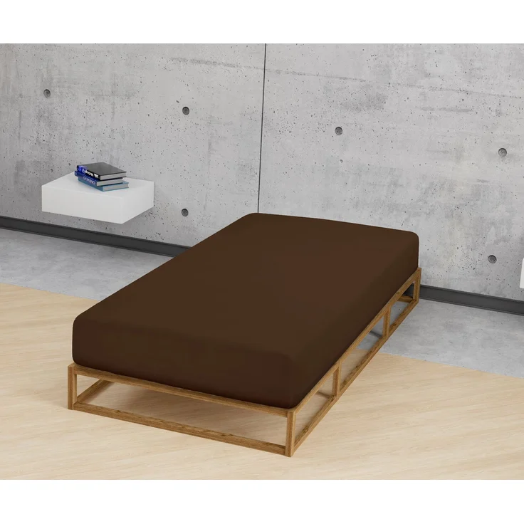 biberna Feinjersey-Spannbetttuch 0077144, topas / mocca, 1x 90x190 cm - 100x200 cm – Bild 3