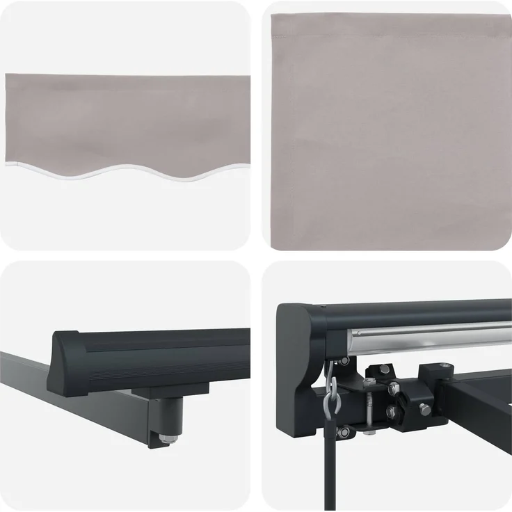 vidaXL Manuell einziehbare Markise Hellgrau 2,5 x 2 m 3420378 – Bild 7
