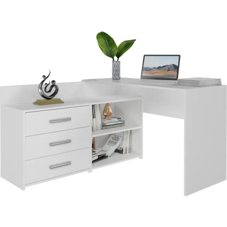 ibonto SCHREIBTISCH 120x50x76 cm Weiß Computertisch (H 76 x T 50 x B 120 cm) – Bild 2
