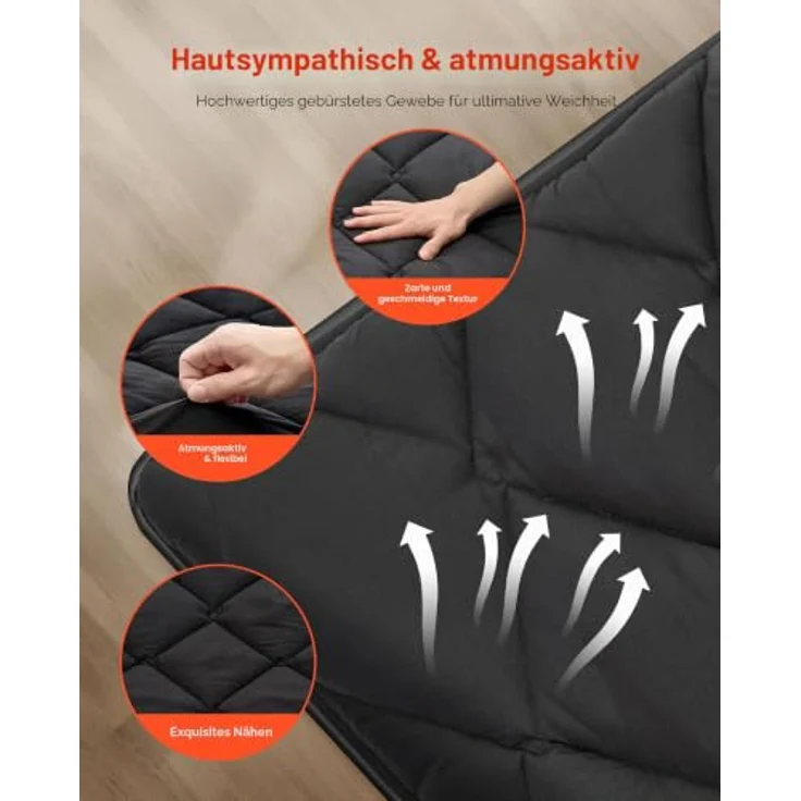 VEVOR japanische Futon-Matratze (2032 x 1524 x 89 mm), Faltbare Tatami (Queen Size), Bodenmatratze mit Aufbewahrungstasche & Befestigungsmaterial, 9-lagige Schlafmatte für Meditation Yoga, Schwarz – Bild 4