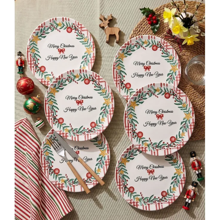 Hermia Concept 'Merry Merry' Dessertteller-Set (6-teilig), Mehrfarbig, 19,3 x 19,3 x 2 cm