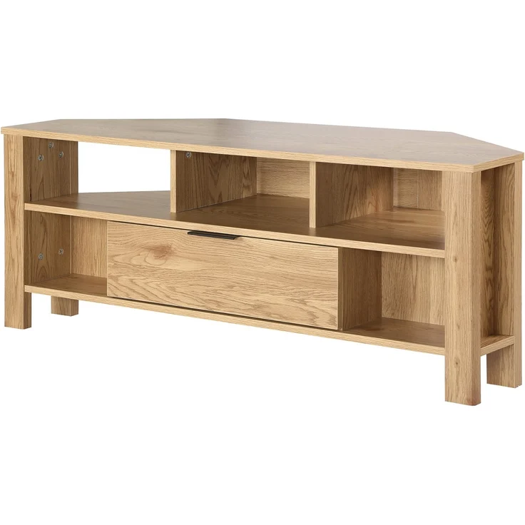 Casâme Eck-TV-Möbel 1 Schublade Eiche Dekor - L120 cm - Helles Holz – Bild 3