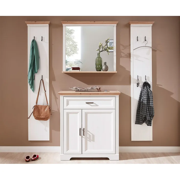 Garderoben-Set >Jasmin< in Pinie-Hell - 223x204x41cm (BxHxT)