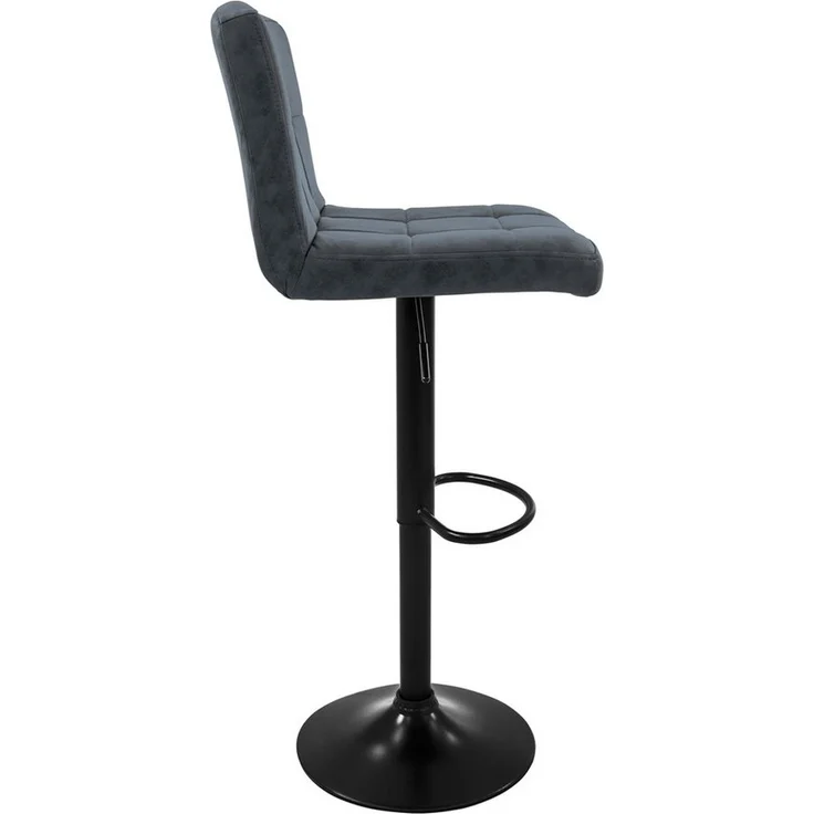 ML-DESIGN Barhocker Gepolsterter Barstuhl mit Rückenlehne und Fußstütze, 360° drehbar (2 St), Drestuhl höhenverstellbar 63-83 cm, Anthrazit, Bezug aus Kunstleder – Bild 2