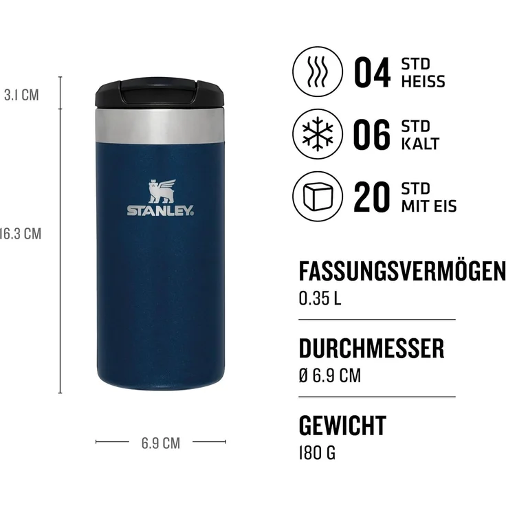 Stanley Isolierbecher The Aerolight Transit mug 0,35l Royal Blue Metallic – Bild 2