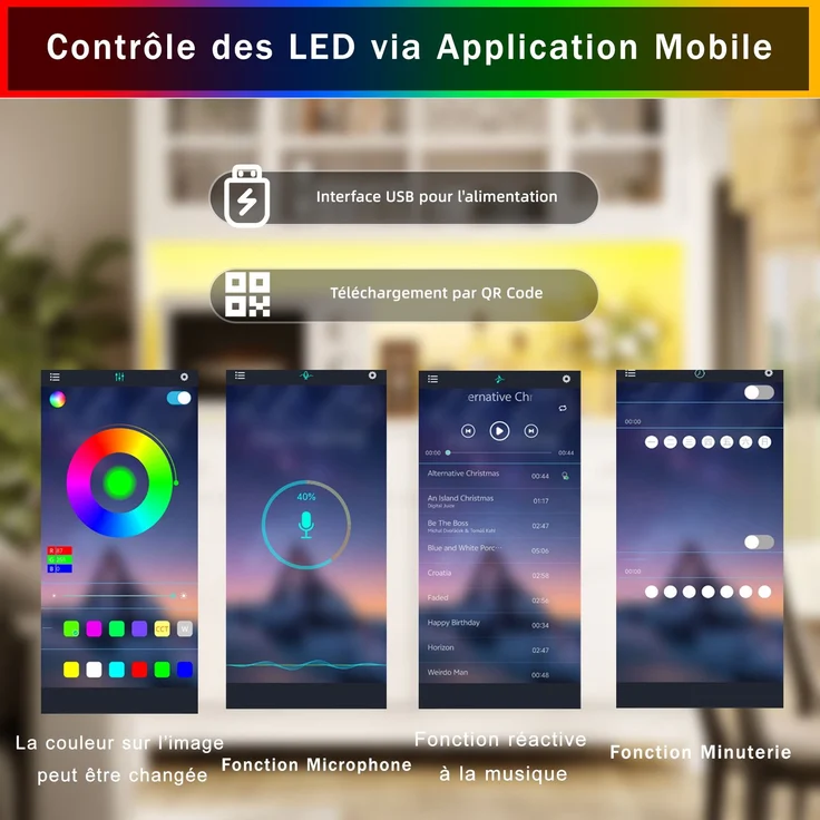 ZUBALIYA Hochbuffetschrank 140*38.5*180cm mit App-gesteuerter RGB-LED / verstellbare Einlegeböden, mit glastüren & 4 Schubladen und belastbar bis 100kg, Naturholz-Optik – Bild 5