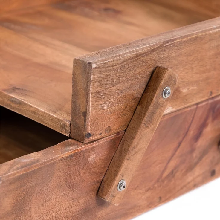 DESIGN DELIGHTS Aufbewahrungsbox DOKUMENTENABLAGE "SLIDE", Altholz massiv Holz, 2 Fächer, Büro Organi – Bild 5