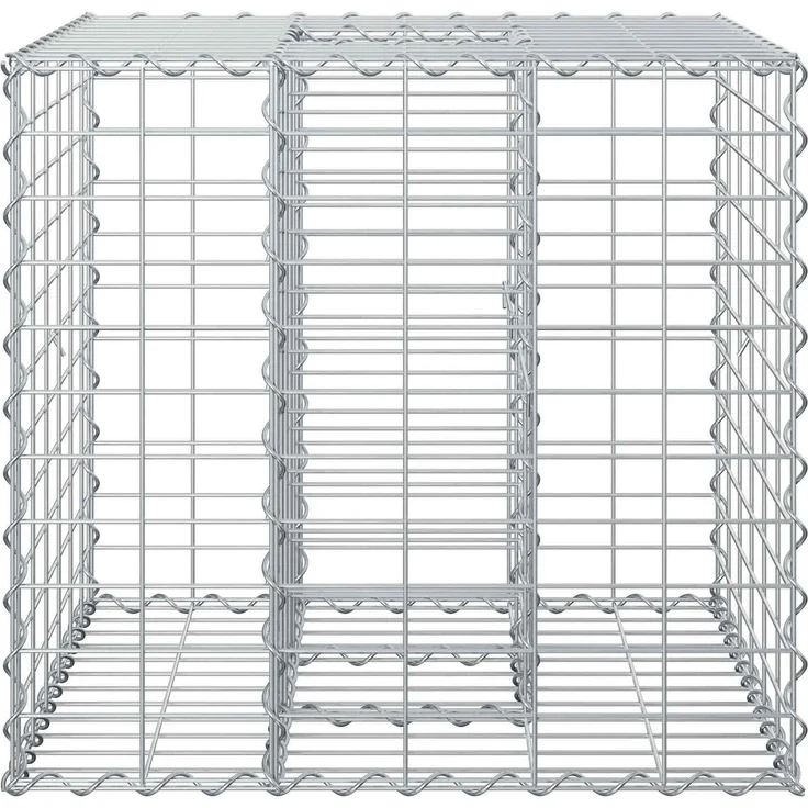vidaXL Gabionen-Hochbeet 60 x 60 x 55 cm Verzinkter Stahl Silber 42033320 – Bild 6