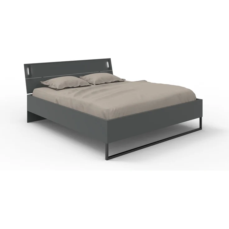 Schlafzimmer-Set >Tilburg< (5tlg.) Bett 168x92x210cm, Schrank, 2 Nachtkommoden, Sideboard, Grafit – Bild 7