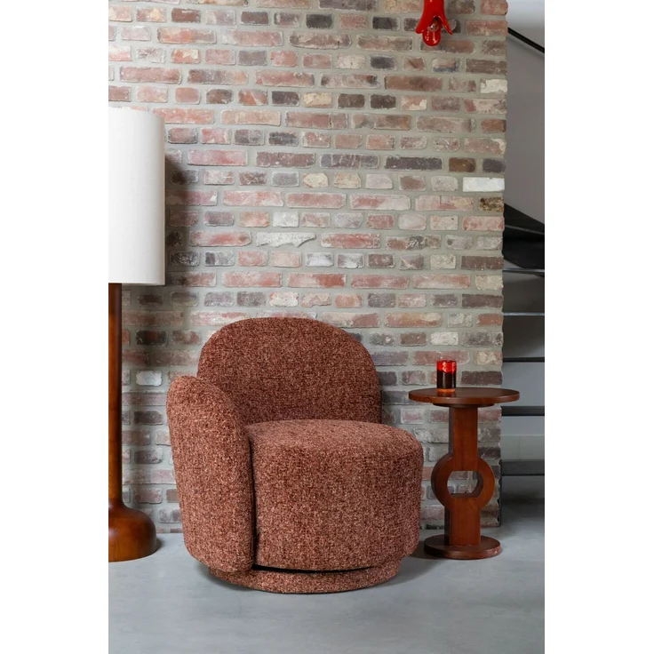 DutchBone Loungesessel Rose in Bordeaux-Rot, drehbar und gemütlich 76x74x76 cm – Bild 2