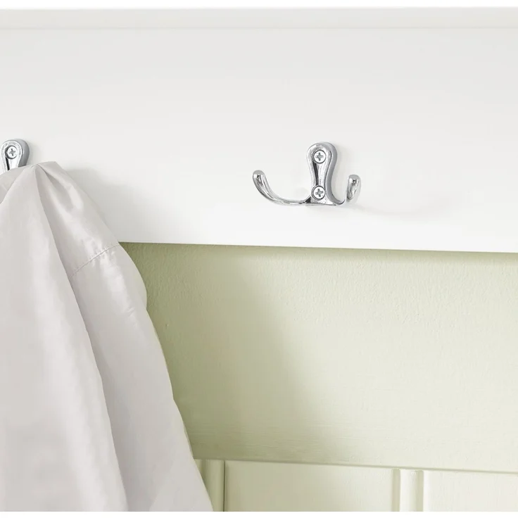 SoBuy FRG282-W Wandgarderobe, MDF, Lackiert, Weiß, 100 x 30 x 20 cm – Bild 4