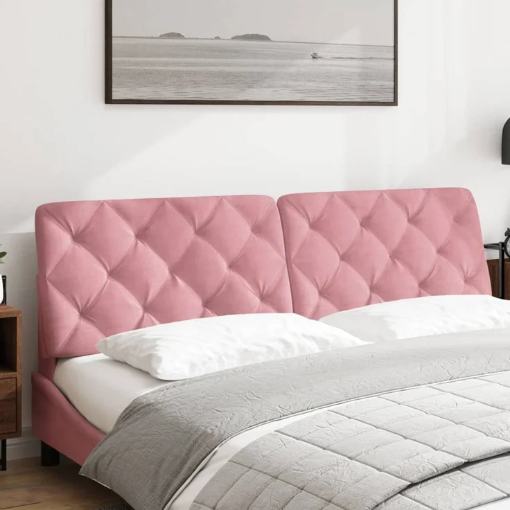 vidaXL Kopfteil-Kissen Rosa 180 cm Samt 374744 – Bild 3