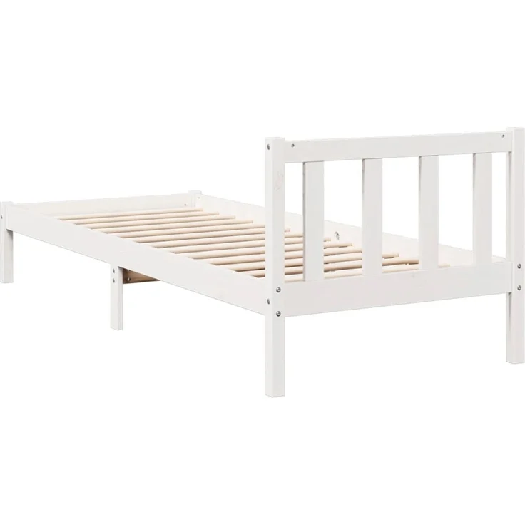vidaXL Massivholzbett Extra Lang ohne Matratze Weiß 90x220 Kiefernholz 852445 – Bild 5