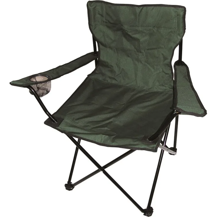 Anglersessel m. Getränkehalter Campingsessel Campingstuhl Festivalstuhl faltbar Grün