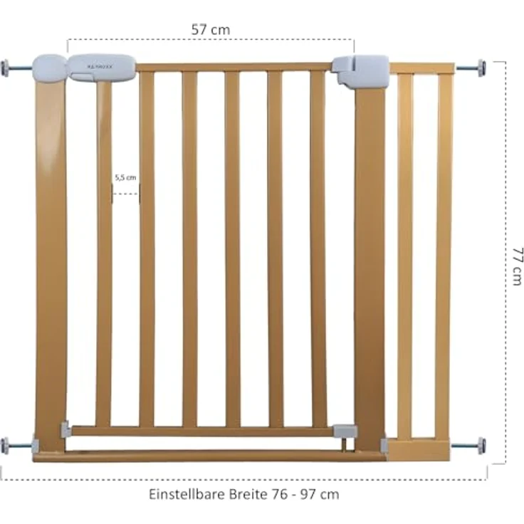 Absperrgitter Treppenschutzgitter beige für 89-99cm Durchgang 77cm Hoch – Bild 3