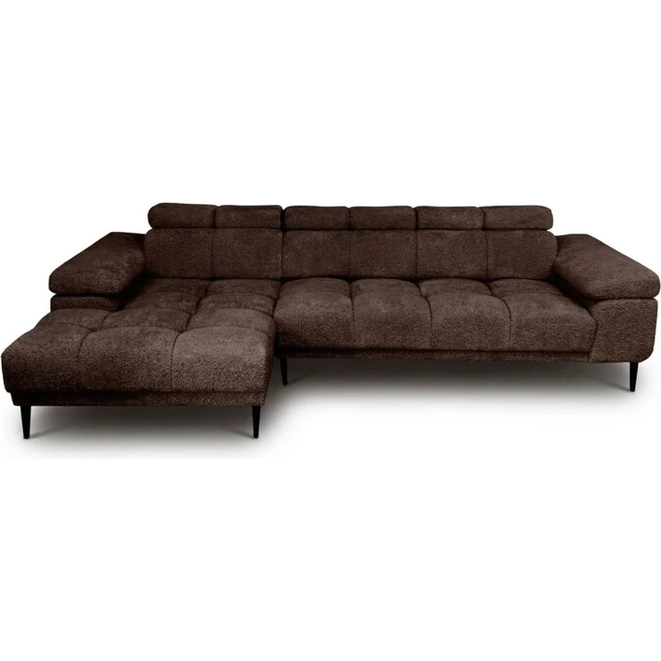 Ecksofa Schlafsofa SENVELIO RELAX in Stoff Glam Schokobraun Ottomane Links – Bild 3