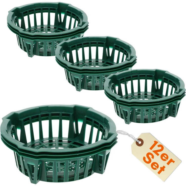 GarPet Pflanzschale 12er Set Pflanzkörbe für Blumenzwiebeln Zwiebel Pflanzschale 22 cm – Bild 1