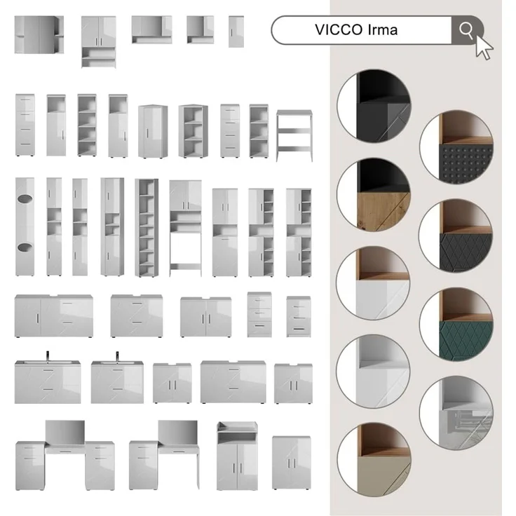 Badmöbel-Set Irma Beige 2-teilig Vicco – Bild 7