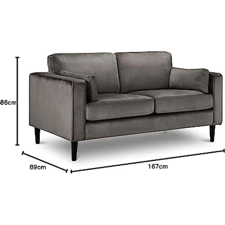 Julian Bowen Hayward Samt-2-Sitzer-Sofa, mittelgroß – Bild 2