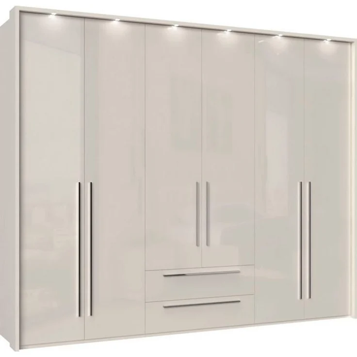 Places of Style Kleiderschrank Piano beige, UV lackiert, hochglänzend, in vielen Breiten mit 2 Schubladen – Bild 4