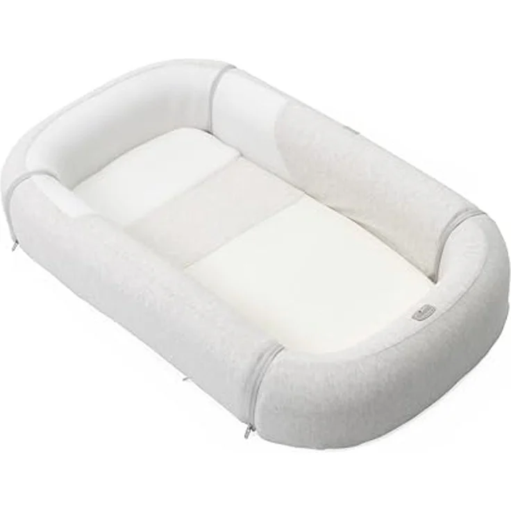 Chicco Mommy Pod 3in1, Babynestchen Kuschelnest Neugeborene, 81x49 cm, Baby-Nestchen, 0-3 Monate zum Schlafen, 0-8 Monate für die Bauchlage, Bezug aus Bio-Baumwolle, maschinenwaschbar, Beige – Bild 1