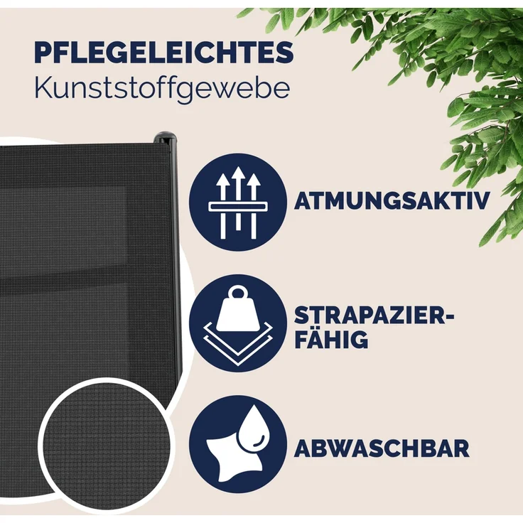 CASARIA® Aluminium Gartenstuhl Bern Klappbar Anthrazit 6er Set – Bild 4