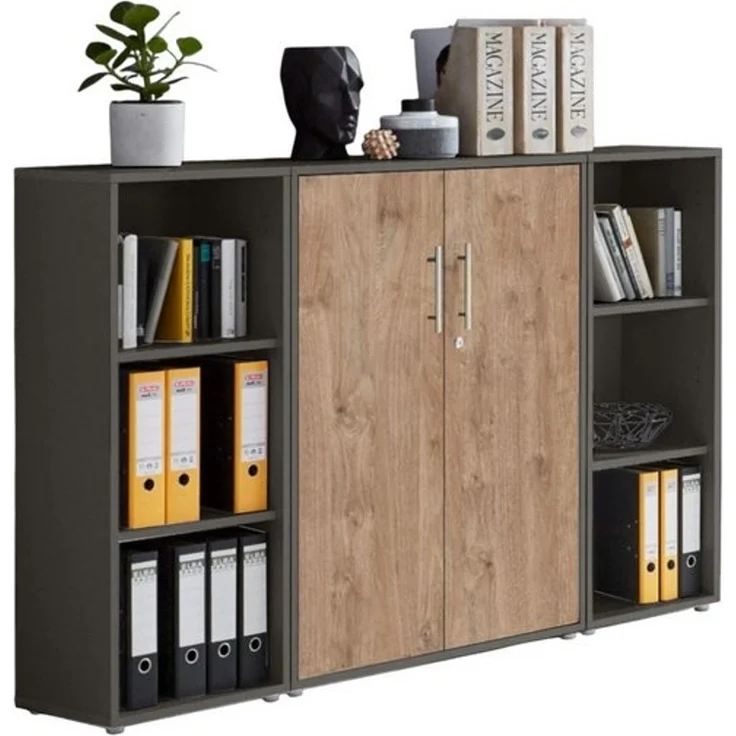 moebel-dich-auf Aktenschrank TABOR 2 (Aktenregale/Aktenschränke ideal für DIN A4 Ordner inkl. 2 Einlegeböden, Büroschrank abschließbar mit Griffen aus Edelstahl) Made in Germany – Bild 2