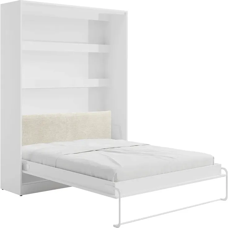 Vente-unique - RAPILI - Schrankbett - Metall - Weiß - 179 x 239.2 x 225.2 cm
